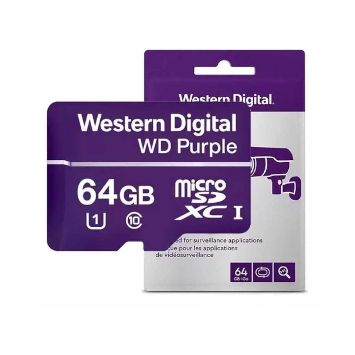 MEMORIA MICRO SD 64GB PURPLE WD P/VIIGILANCIA