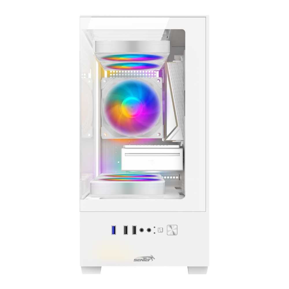 GABINETE SENTEY H11 6110-SF 5 FAN FRGB WHITE