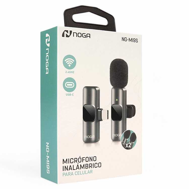 MICROFONO CORBATERO INALAMBRICO TIPO C NOGANET NG-MI9S DOBLE