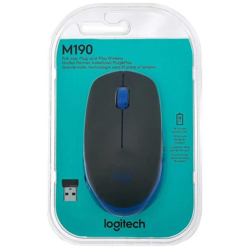 MOUSE LOGITECH INALAMBRICO M190 BLACK/BLUE
