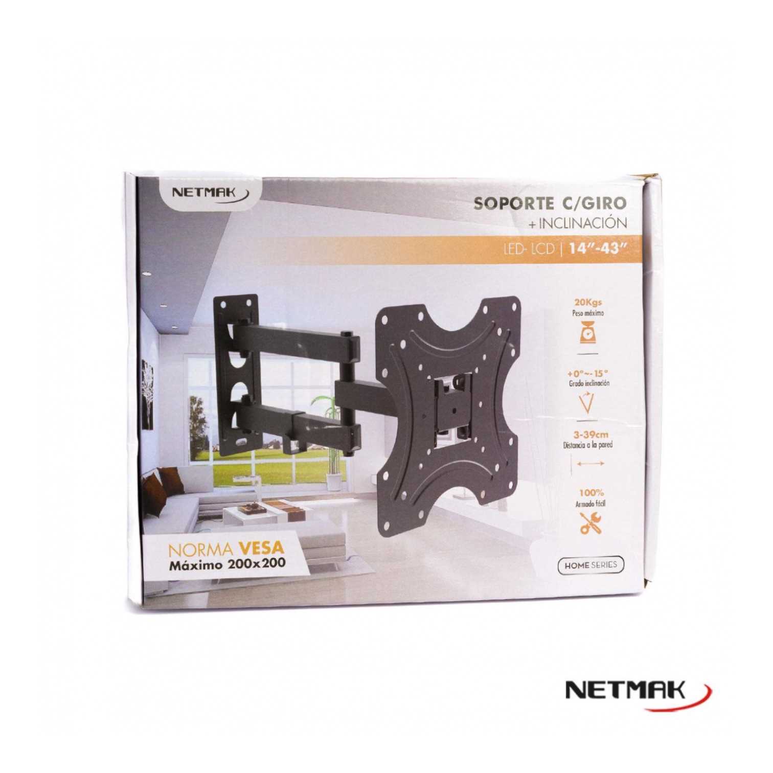 SOPORTE TV NETMAK MOVIL ST34 23-43