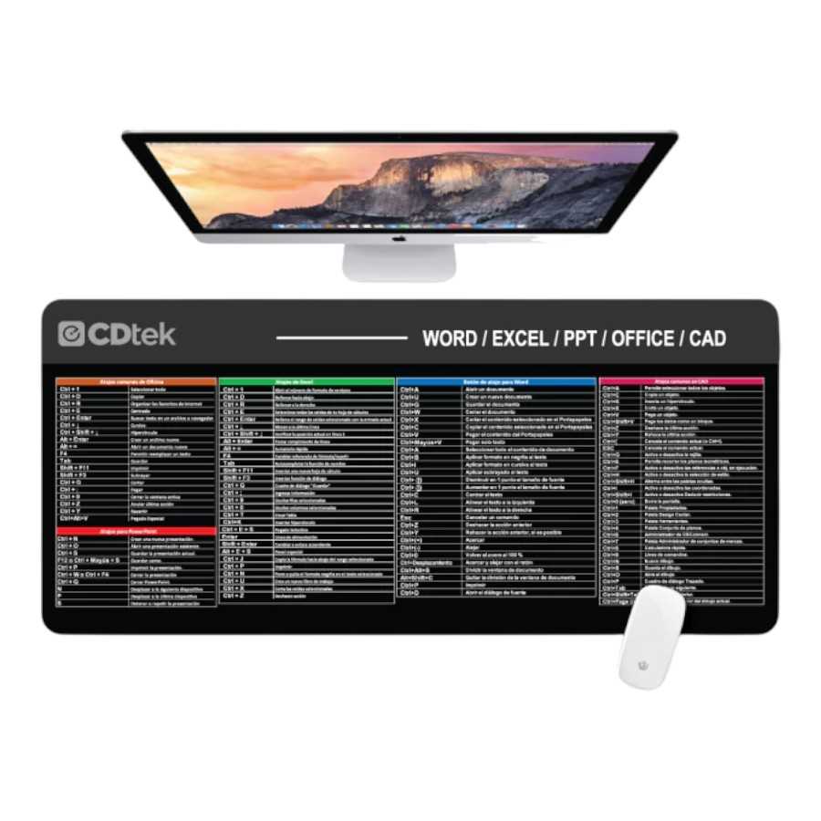 PAD MOUSE CDTEK ATAJOS OFFICE (NOTEBOOK + MOUSE) 84X38 CM