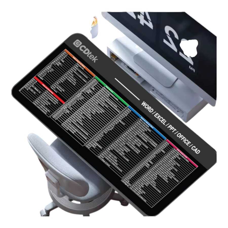 PAD MOUSE CDTEK ATAJOS OFFICE (NOTEBOOK + MOUSE) 84X38 CM