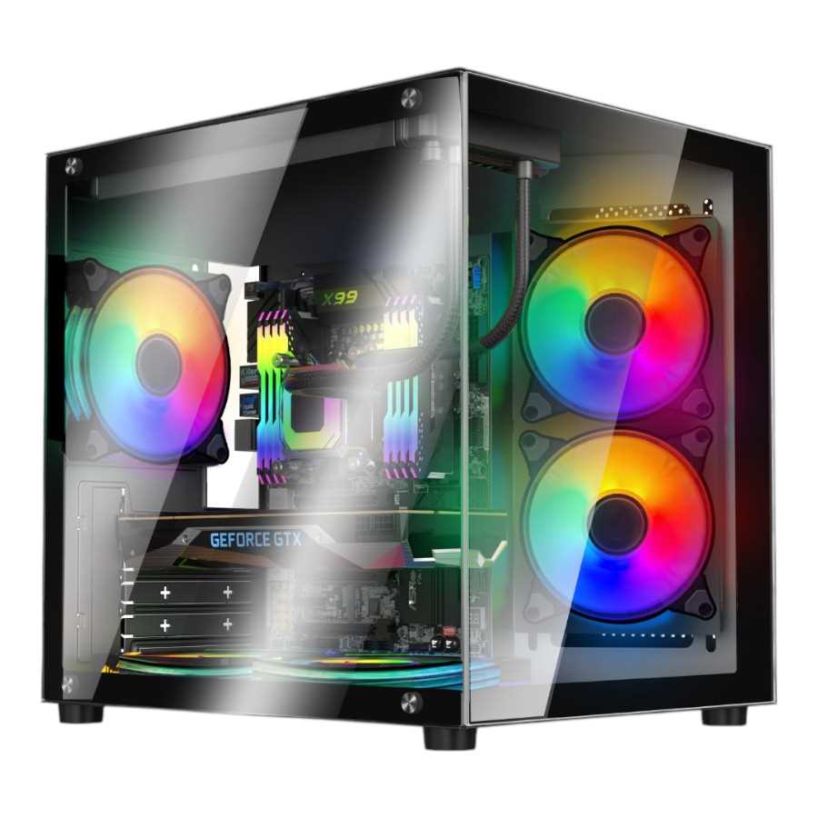 GABINETE SENTEY A8 GS-7950 RGB 5 FAN RGB SIN FUENTE BLACK