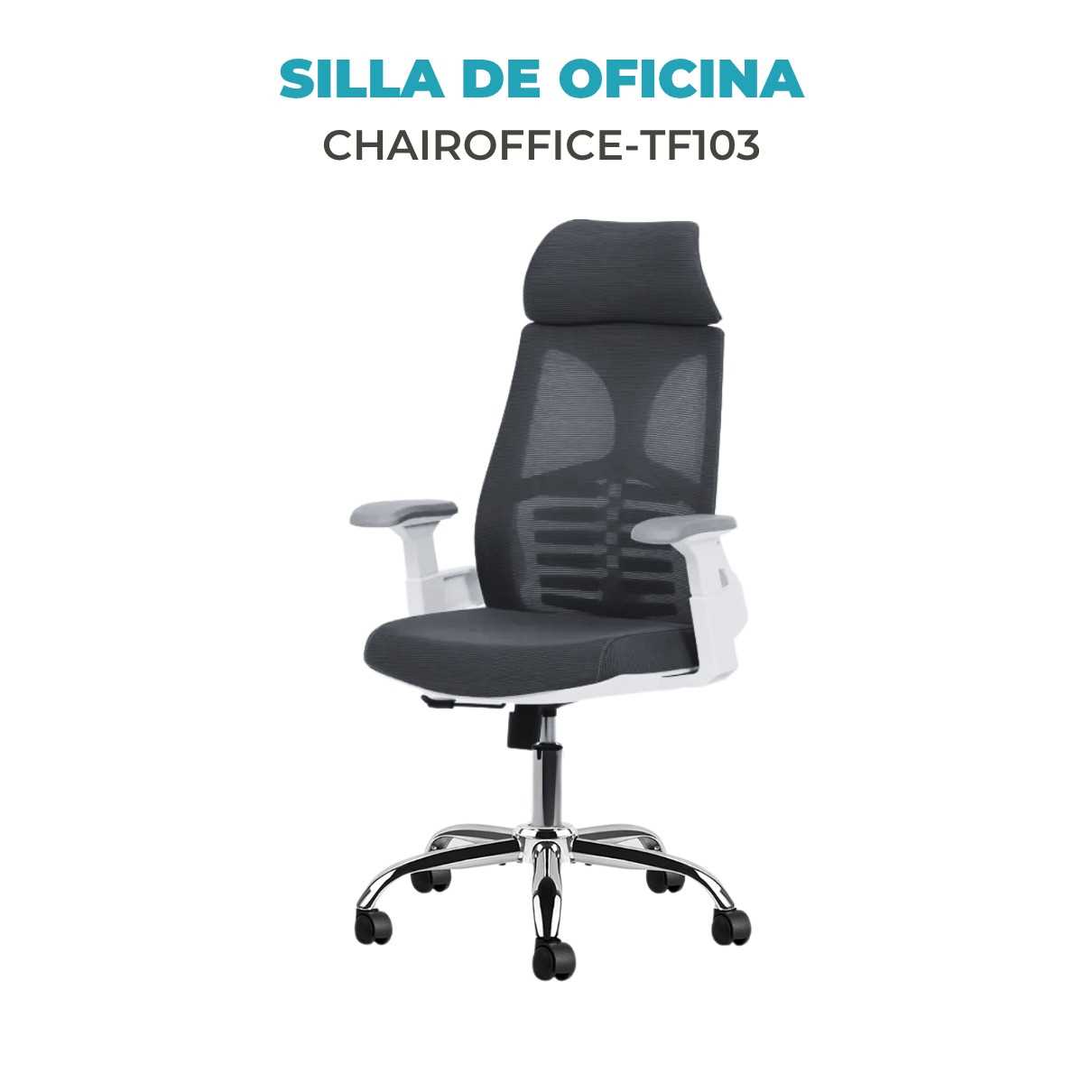 SILLA OFICINA GLOBAL TF103 REJILLA BLANCO