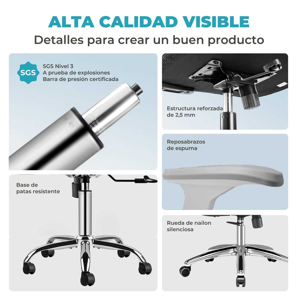 SILLA OFICINA GLOBAL TF103 REJILLA BLANCO