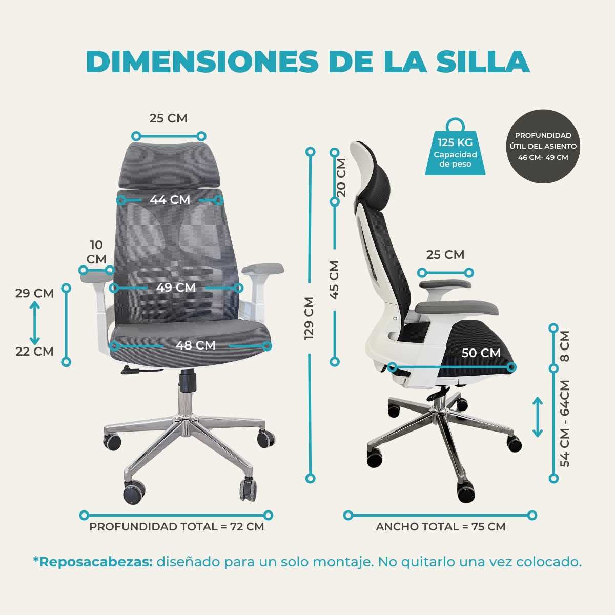 SILLA OFICINA GLOBAL TF103 REJILLA BLANCO