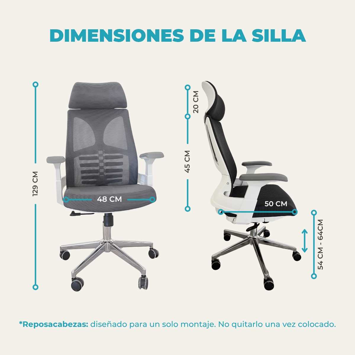 SILLA OFICINA GLOBAL TF103 REJILLA BLANCO