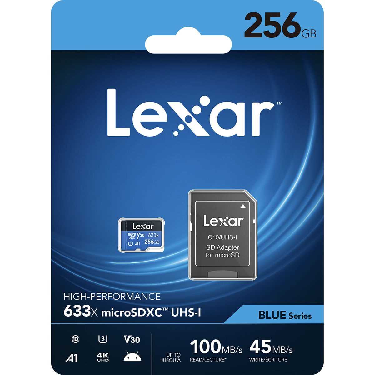 MEMORIA MICRO SD 256GB LEXAR 633X U3 ADAPT C10