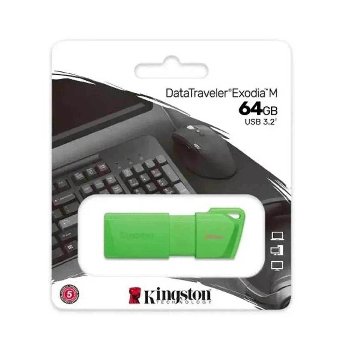PENDRIVE 64GB 3.2 KINGSTON DTXON EXODIA M NEON VERDE