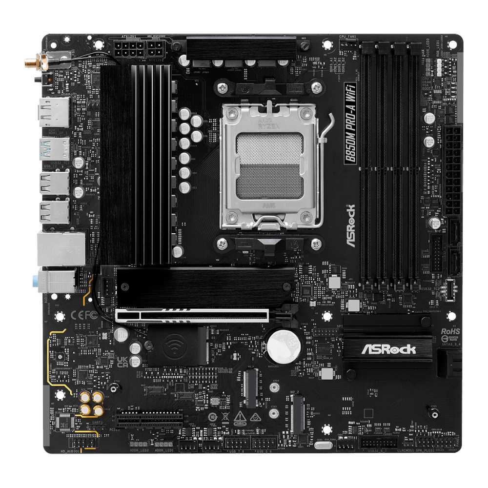 PLACA MADRE ASROCK B850M PRO-A WIFI AM5 DDR5 (M.2 GEN5)