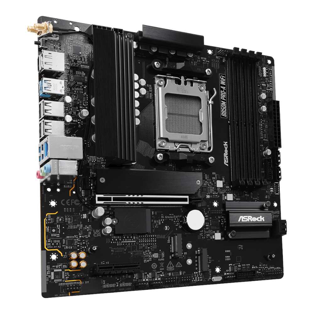 PLACA MADRE ASROCK B850M PRO-A WIFI AM5 DDR5 (M.2 GEN5)