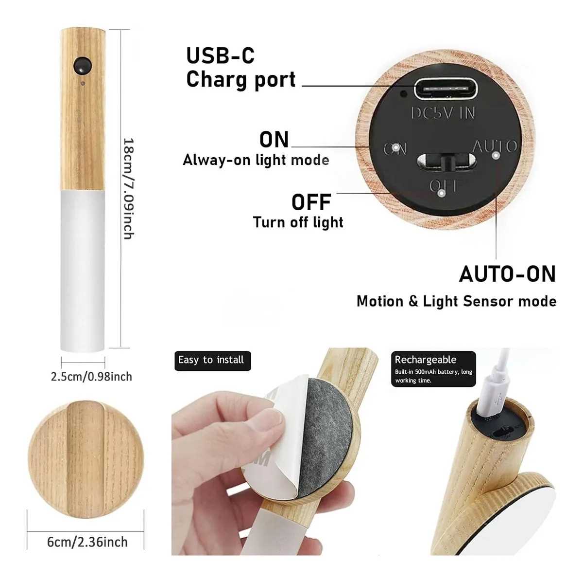 LAMPARA VELADOR LED FULL INDUCTION