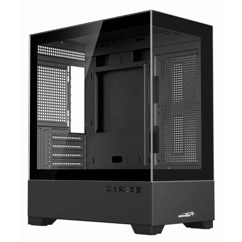 GABINETE SENTEY H30 6130-SF BLACK VIDRIO LAT/FRONT
