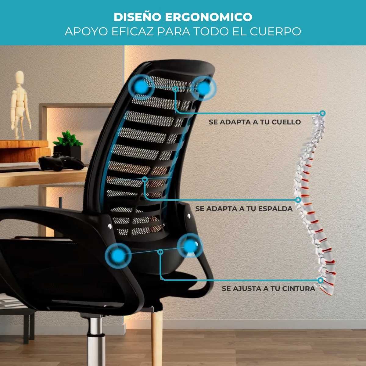 SILLA OFICINA GLOBAL TF101 REJILLA