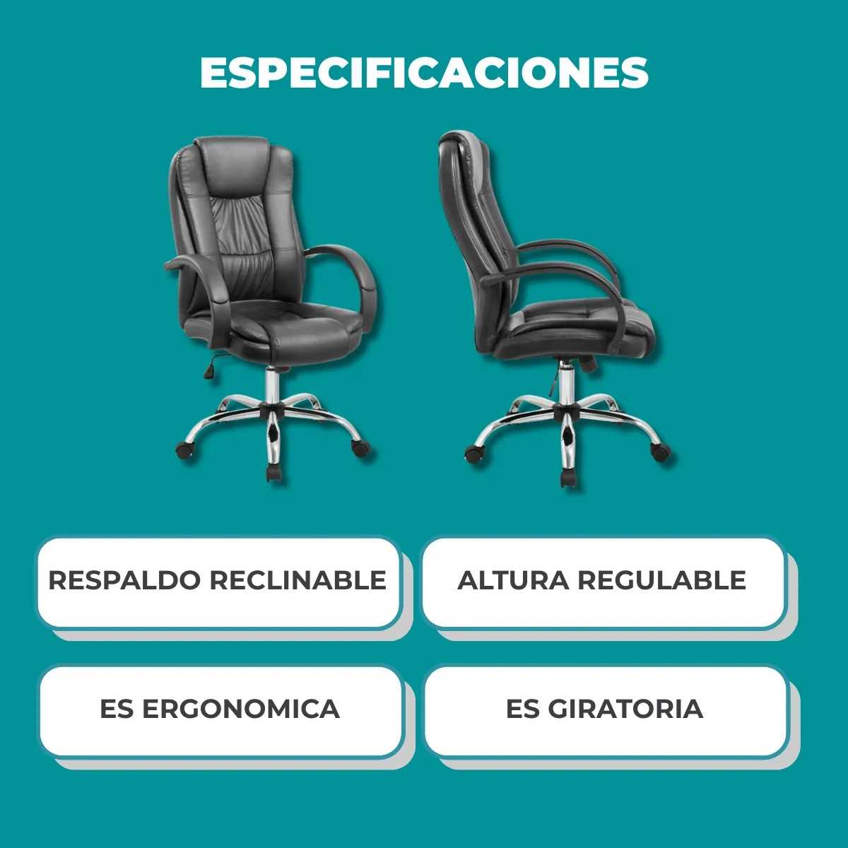 SILLA OFICINA GLOBAL TF201 CUERO