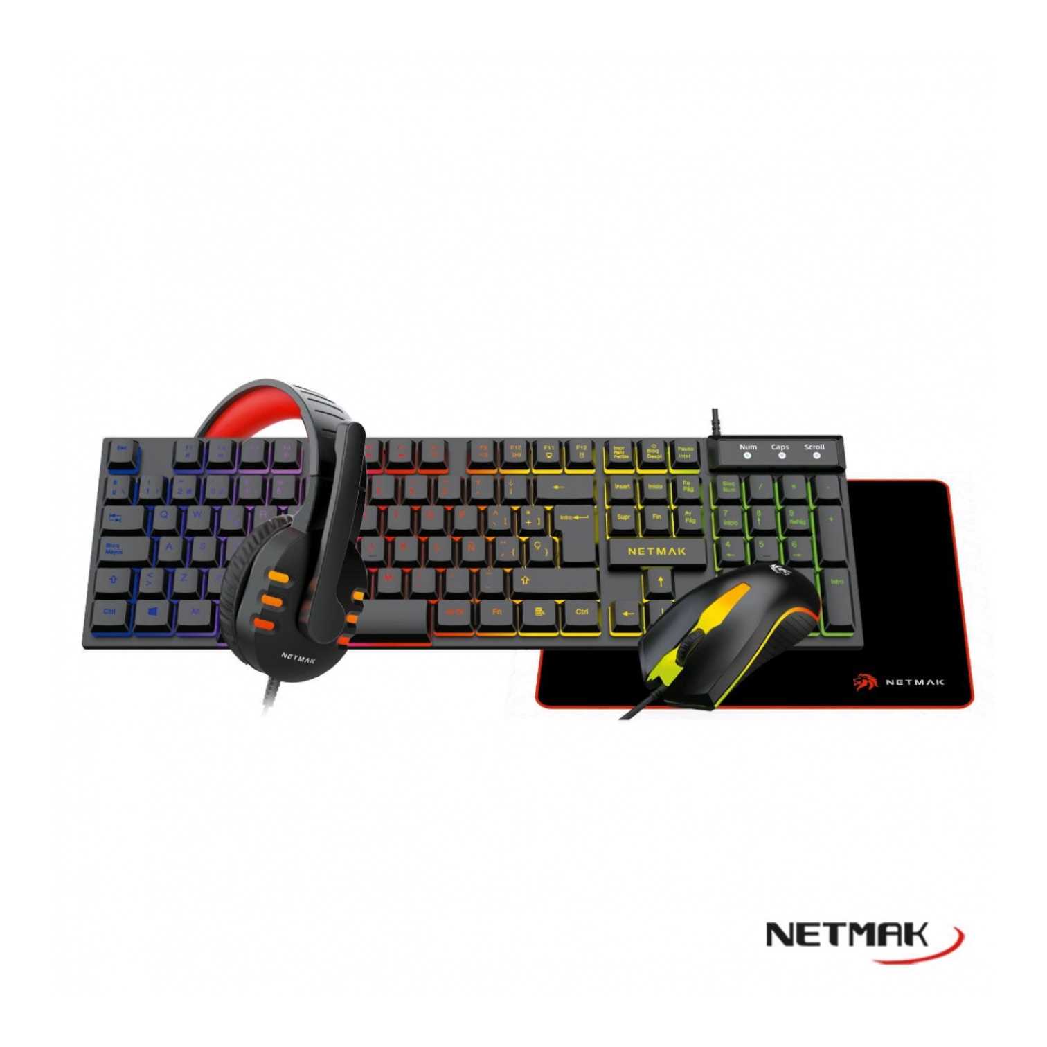 TECLADO Y MOUSE NETMAK NM-GC479 GAMER 4 EN 1