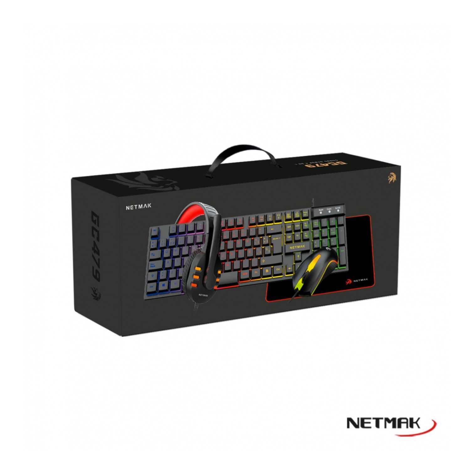 TECLADO Y MOUSE NETMAK NM-GC479 GAMER 4 EN 1