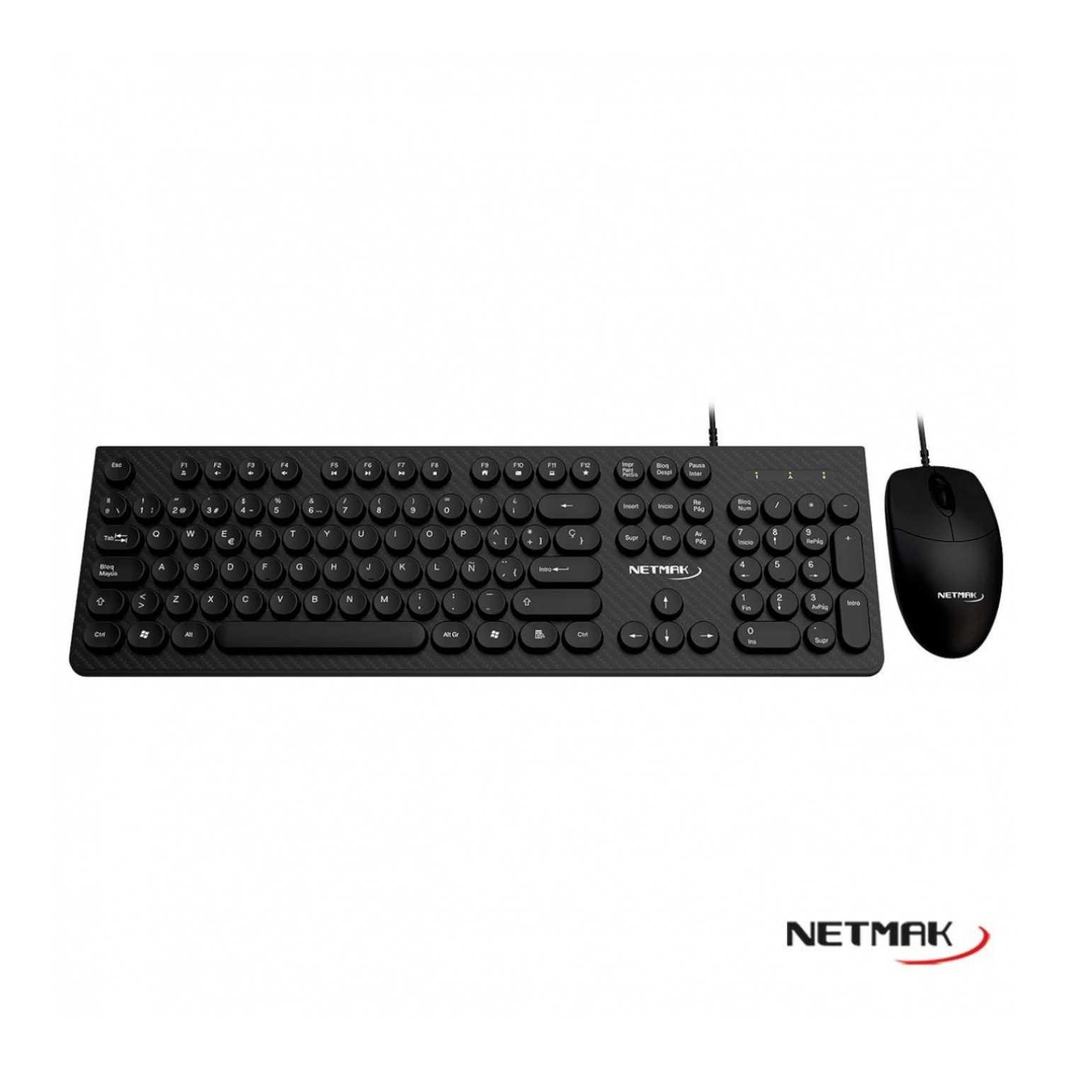 TECLADO Y MOUSE NETMAK NM-KB258 NEGRO