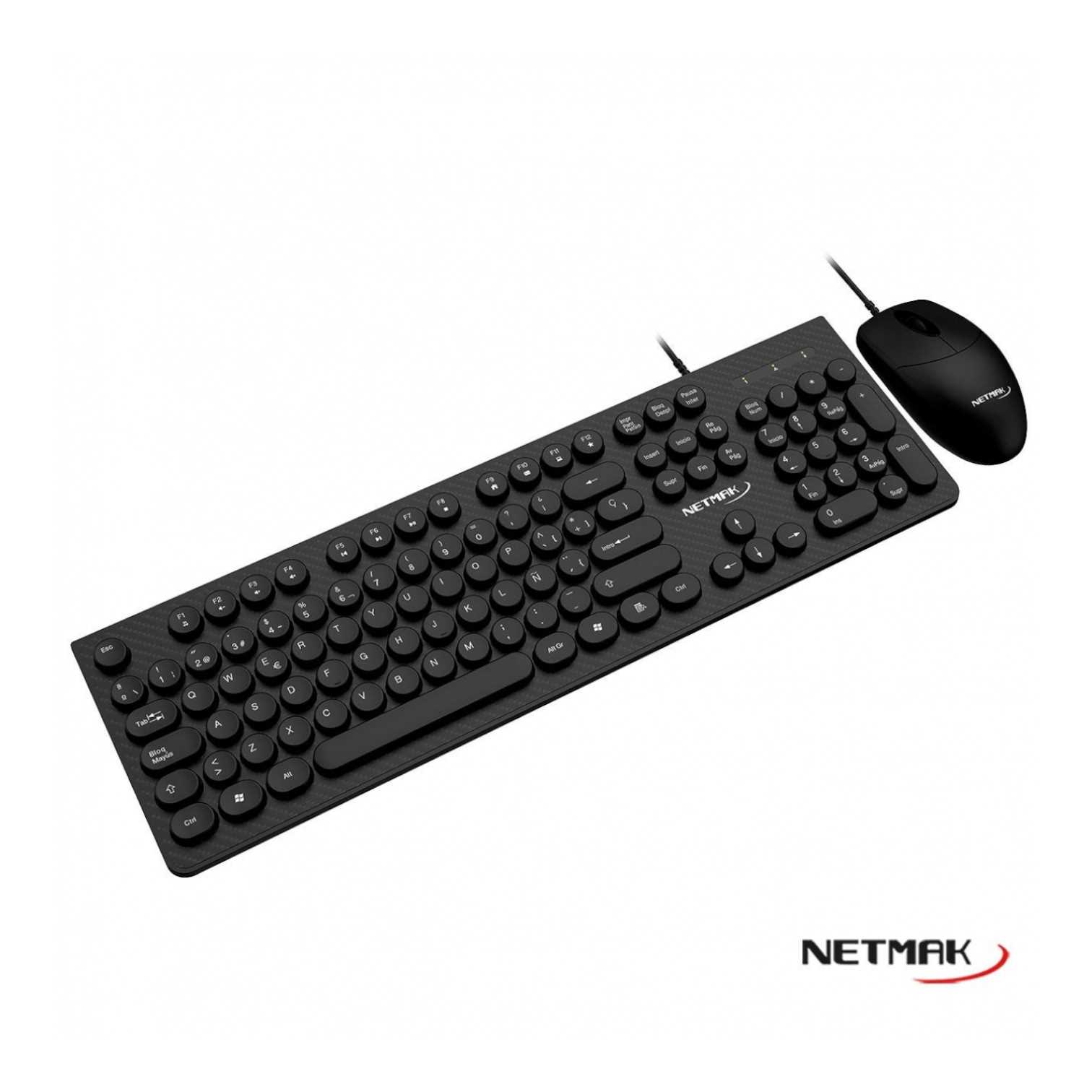 TECLADO Y MOUSE NETMAK NM-KB258 NEGRO