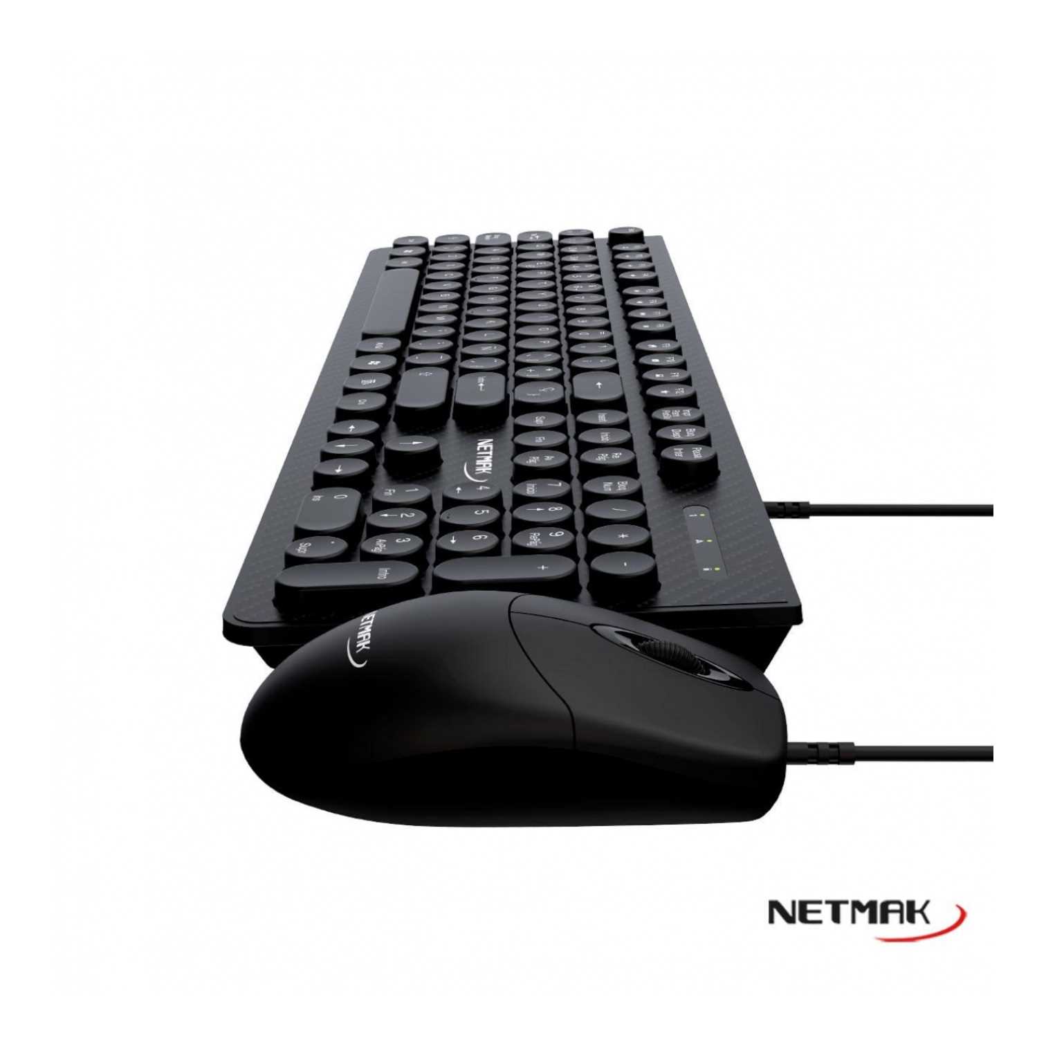 TECLADO Y MOUSE NETMAK NM-KB258 NEGRO