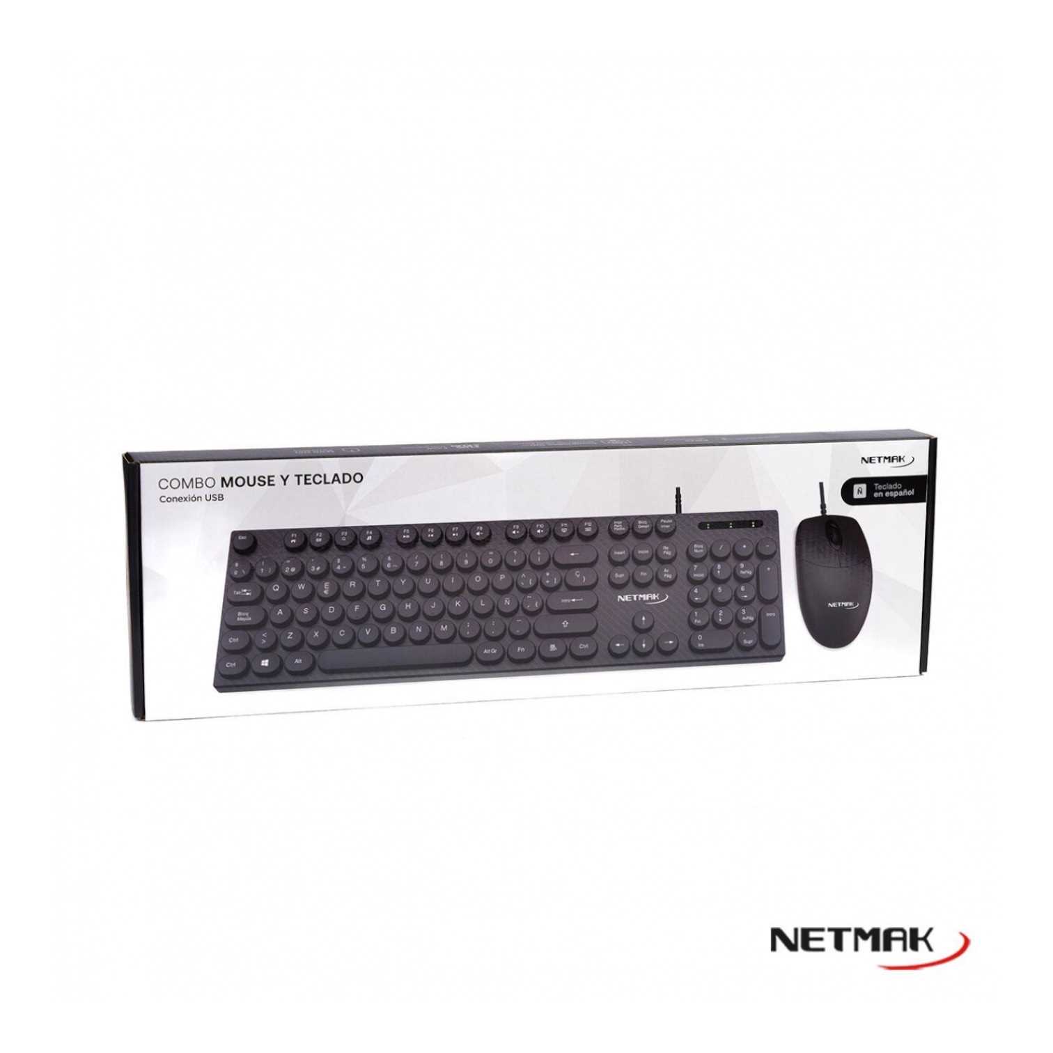 TECLADO Y MOUSE NETMAK NM-KB258 NEGRO
