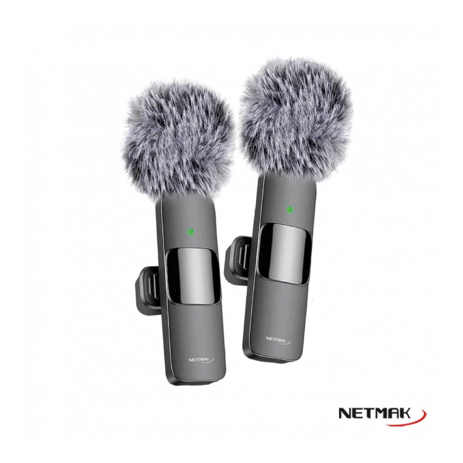 MICROFONO CORBATERO INALAMBRICO TIPO C NETMAK NM-MC12 DOBLE