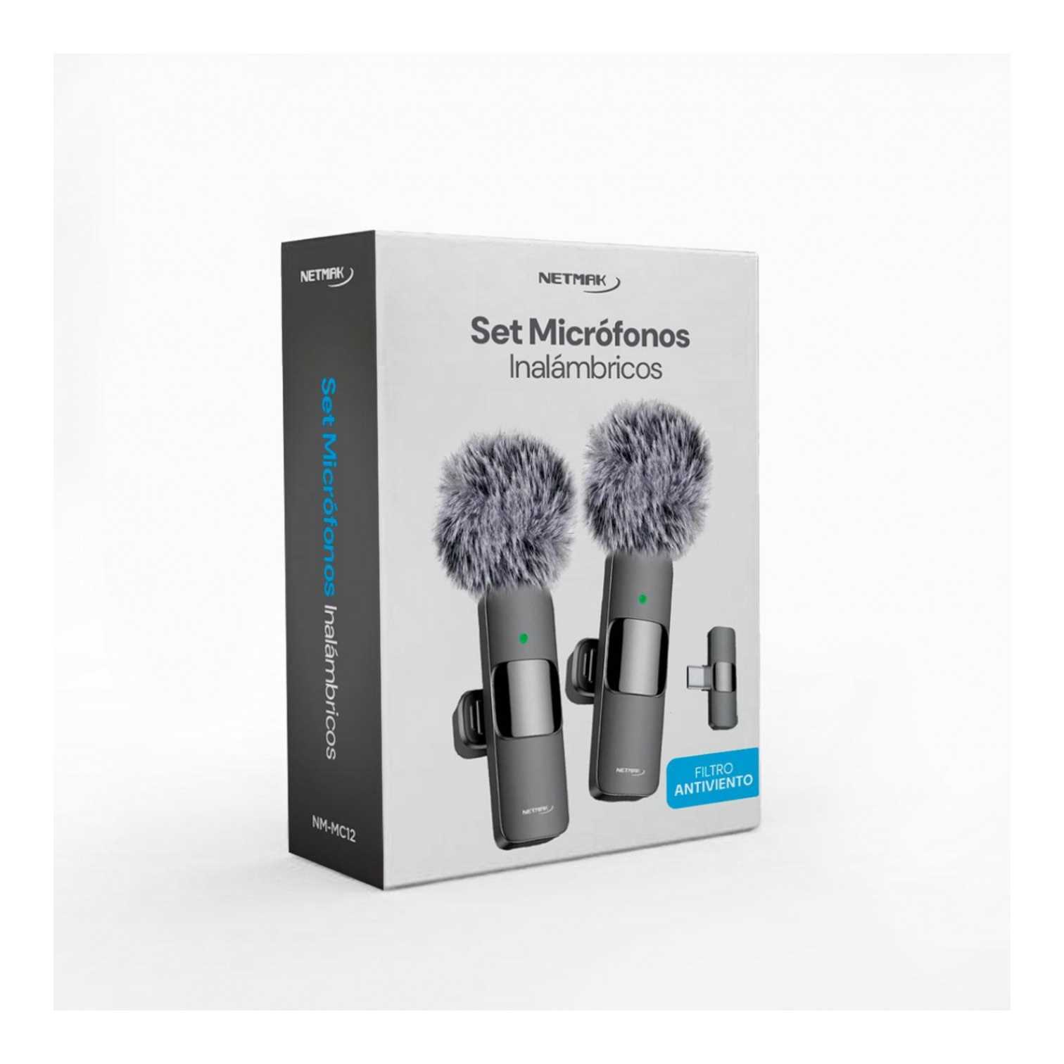 MICROFONO CORBATERO INALAMBRICO TIPO C NETMAK NM-MC12 DOBLE