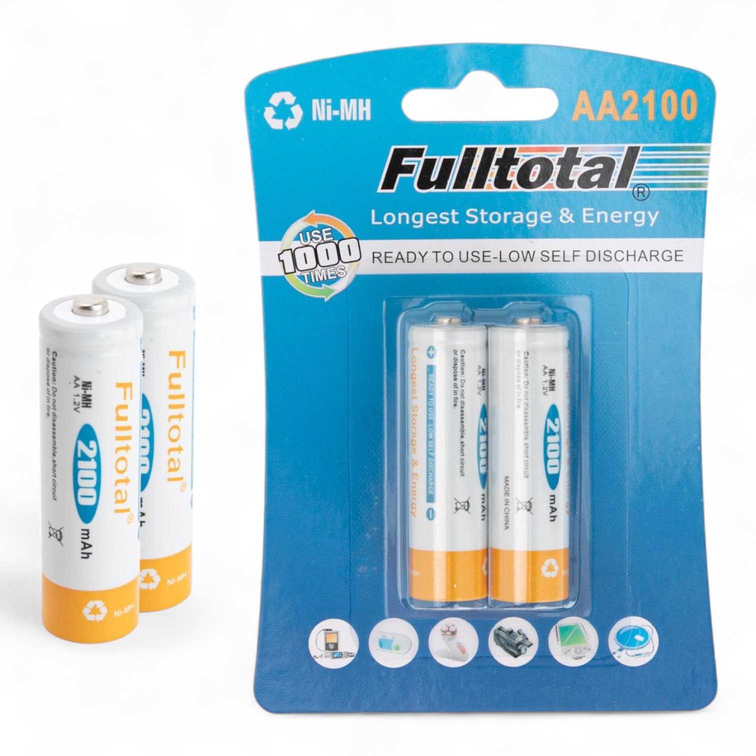 PILA RECARGABLE FULLTOTAL AA 2100MA NI-MH X2