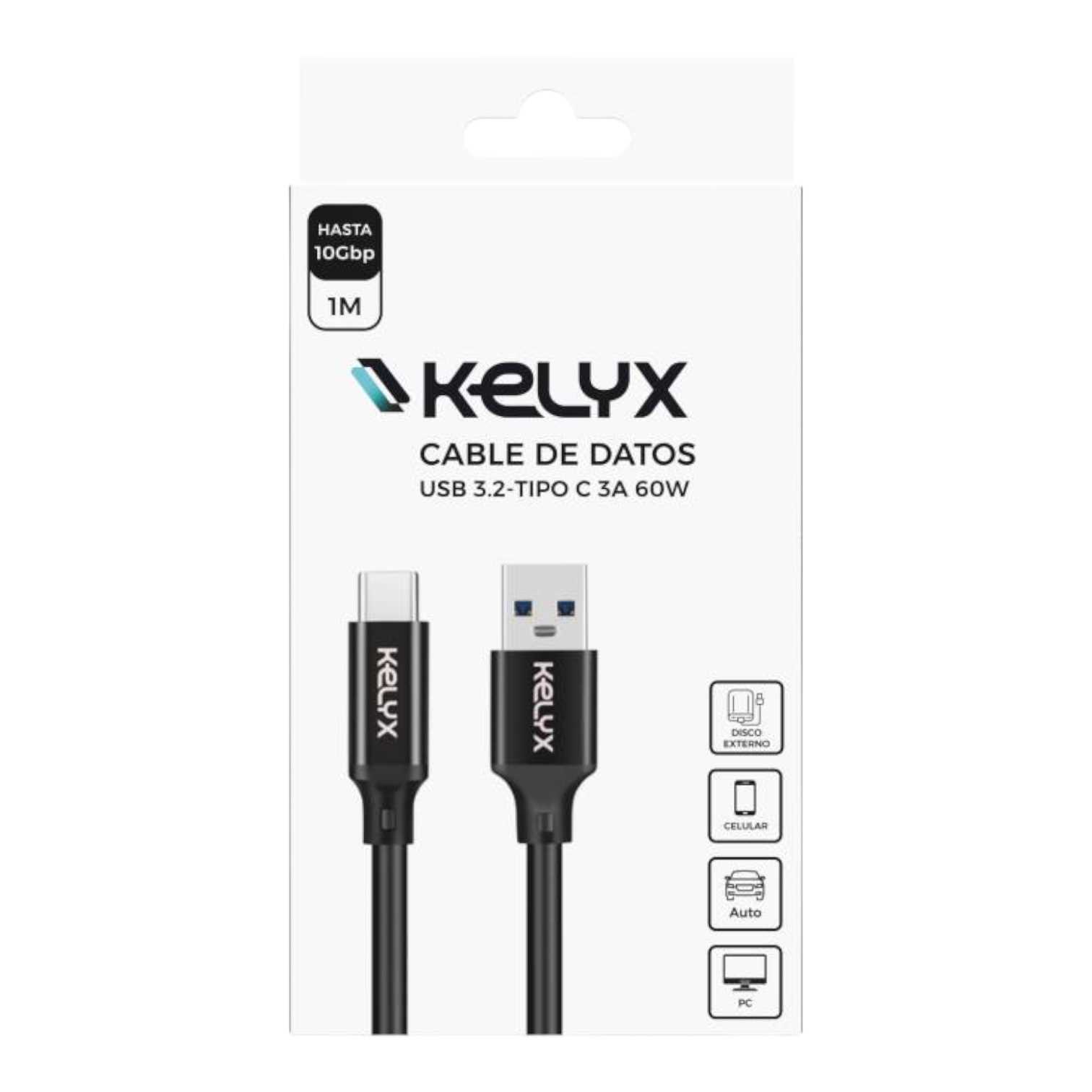 CABLE USB A TIPO C KELYX 3A 1M 60W