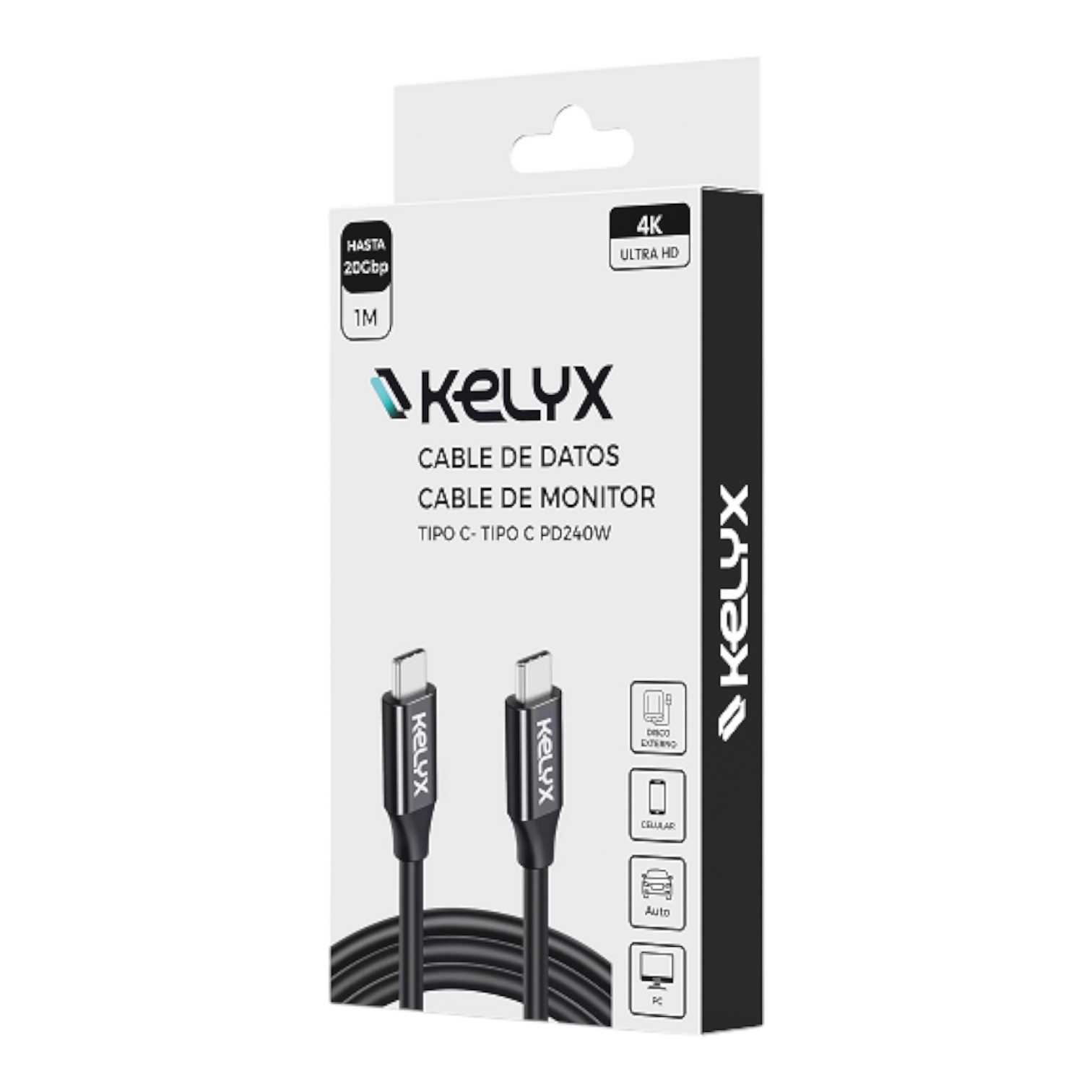 CABLE TIPO C A TIPO C KELYX 240W 20GBP 4K