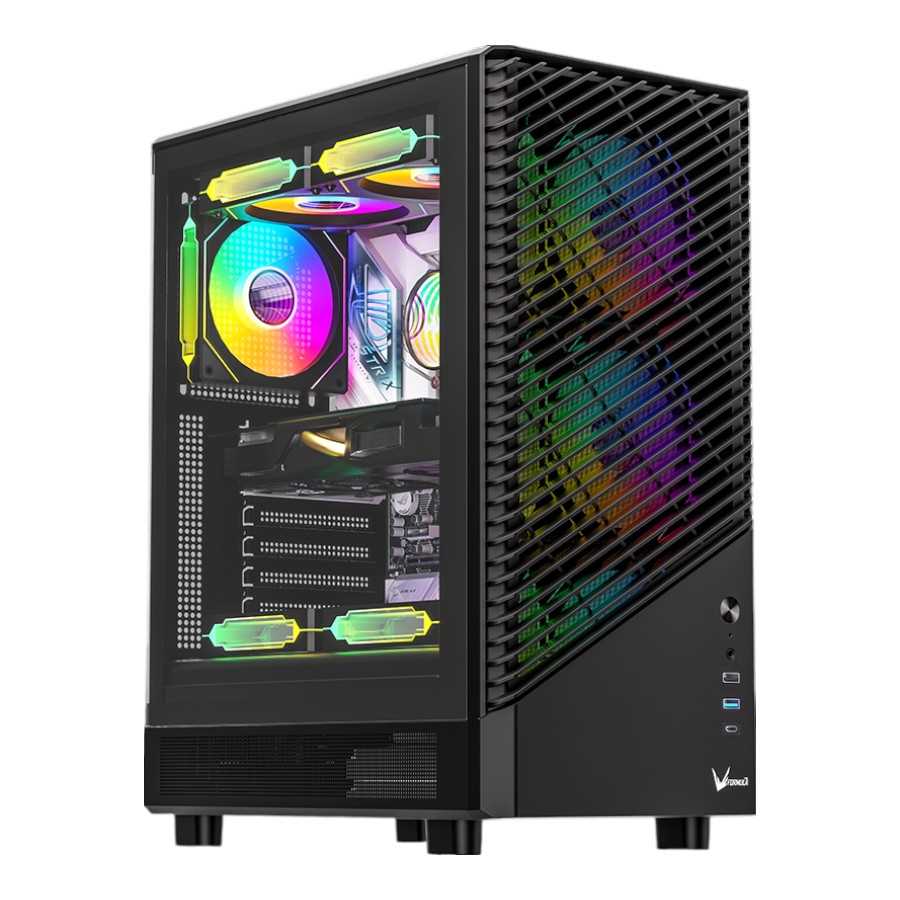 GABINETE FORMULA V MANA GEOMETRY BLACK (MID TOWER)