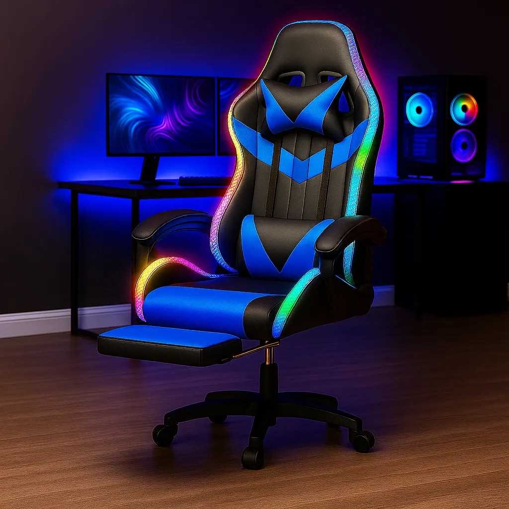 SILLA GAMER CIRCLE LINE AZUL RGB CL-GC003