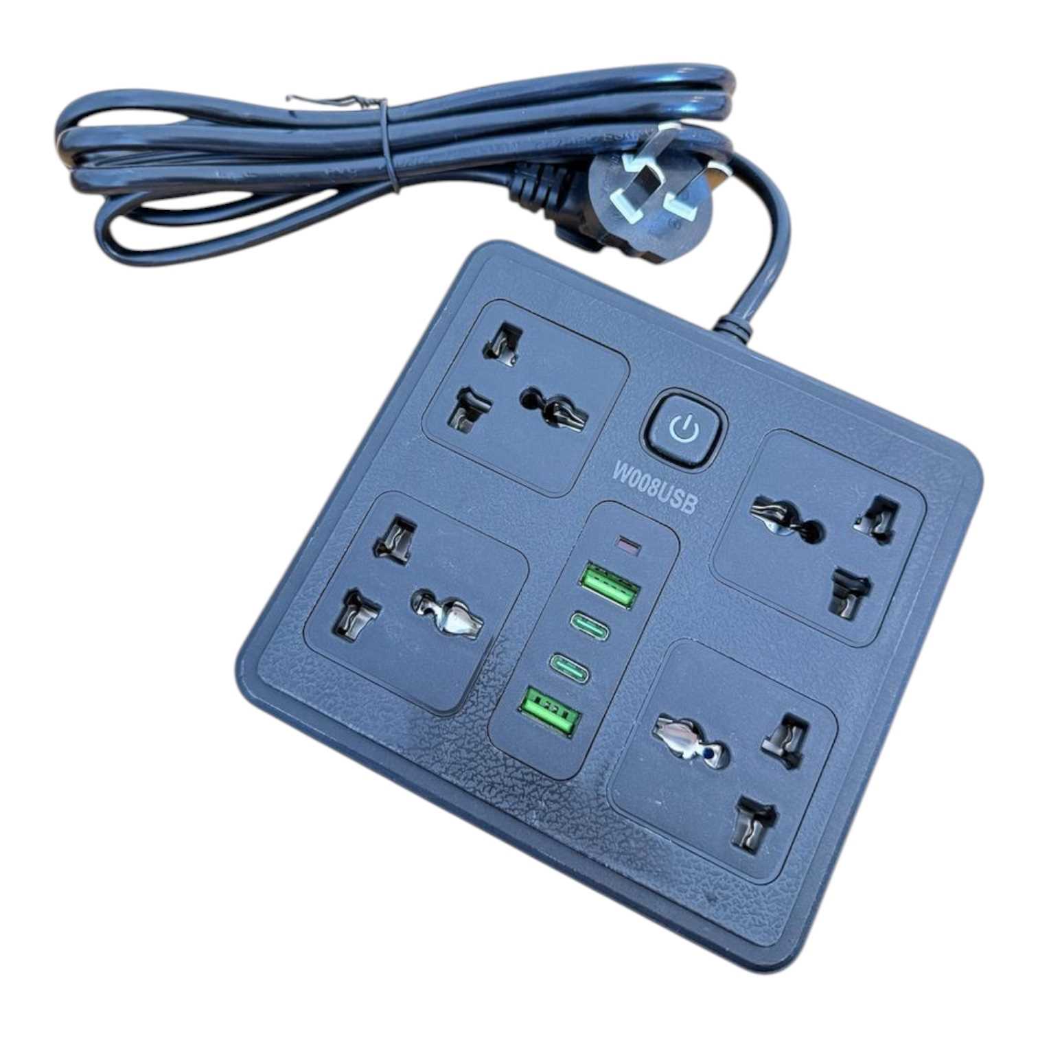 ZAPATILLA DE 4 TOMAS 220V FULL 2 X USB + 2X TC  1M AL-1003 (W008USB)