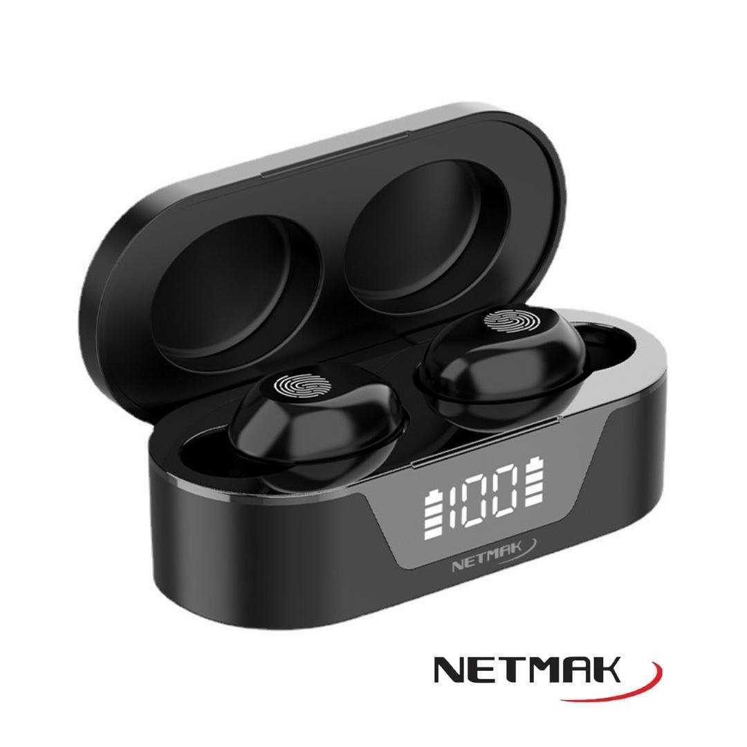 AURICULAR BT NETMAK EARBUDS NM-BIZA GREY