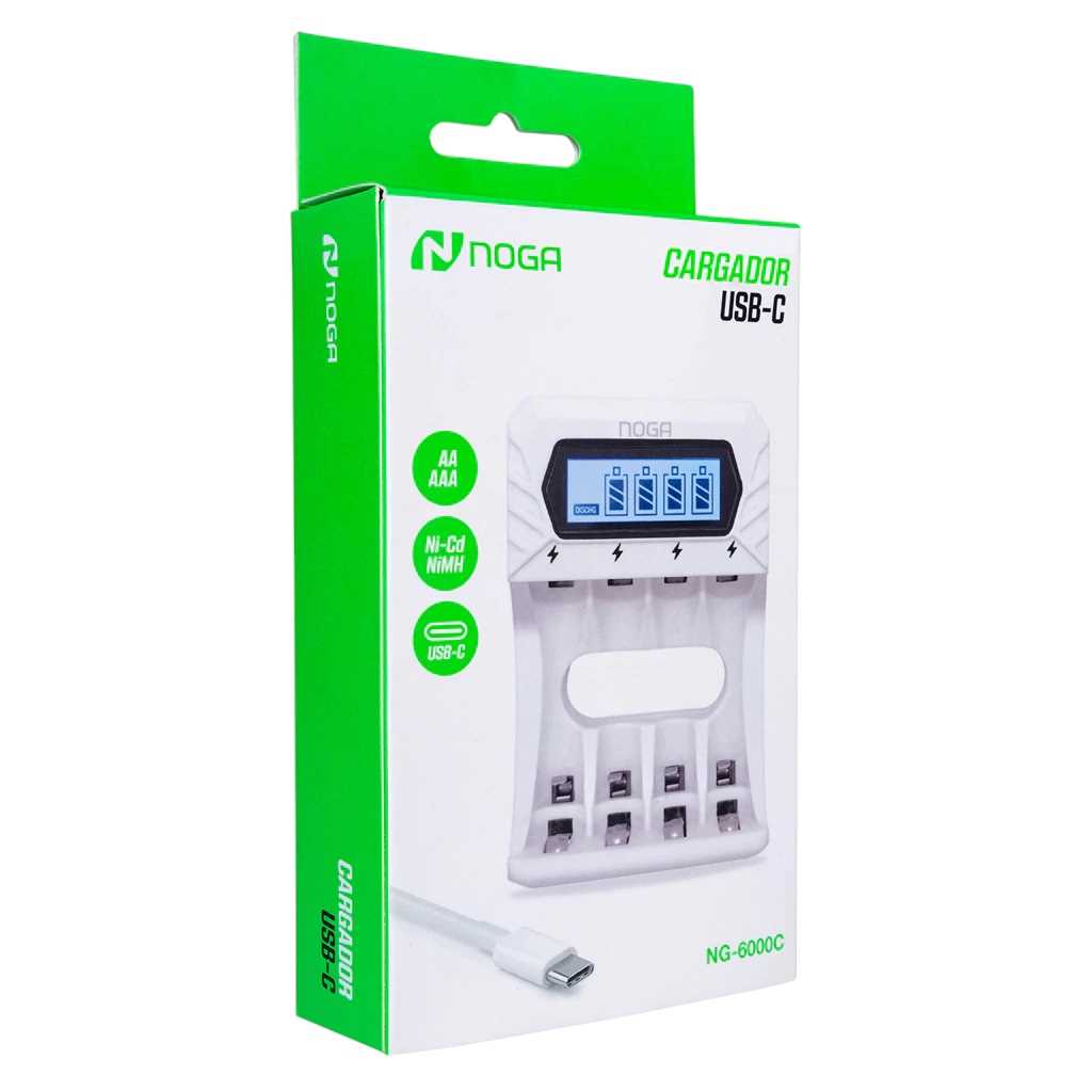 CARGADOR PILAS NOGANET NG-6000C 4 CANALES USB