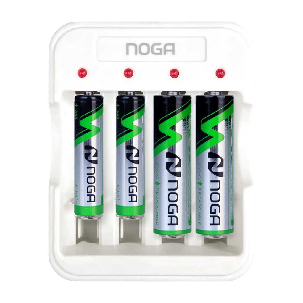CARGADOR PILAS NOGANET NG-5300 4 CANALES USB + 2 PILAS AA Y 2 AAA