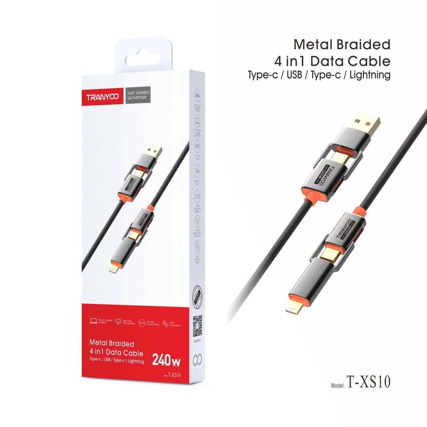 CABLE USB A TIPO C SEISA 240W (4 EN 1)  T-XS10