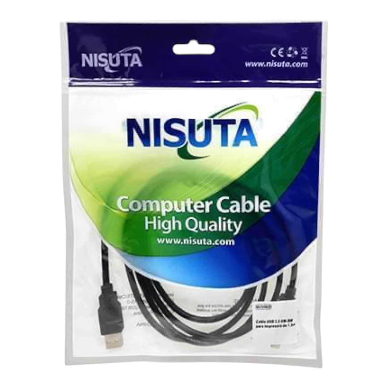 CABLE USB AM/BM 2.0 1.8M NISUTA NSCUSB2B