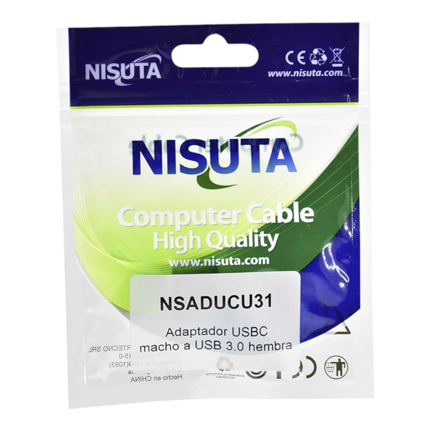 ADAPTADOR TIPO C MACHO A USB HEMBRA 3.0 NISUTA NSADUCU31