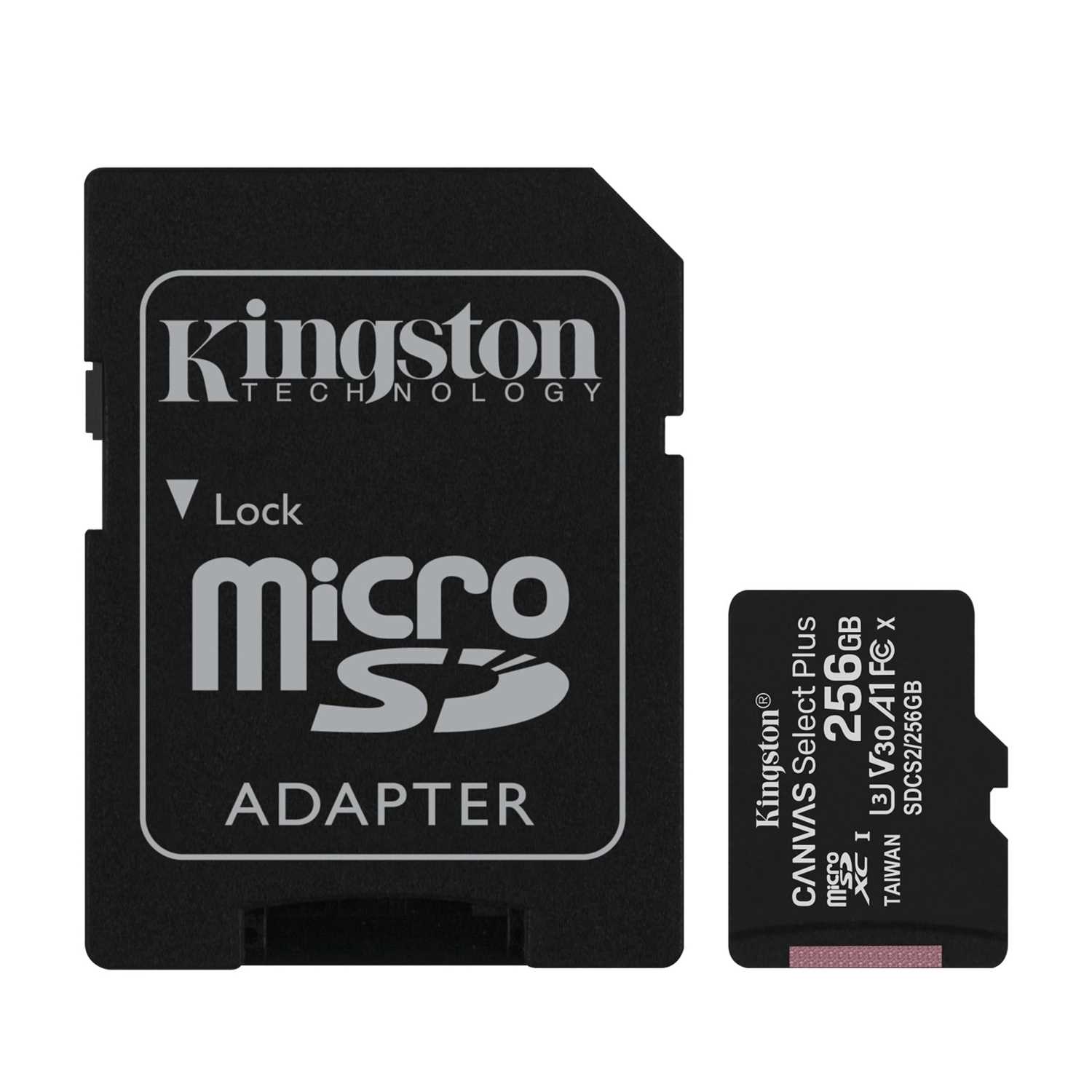 MEMORIA MICRO SD 256GB KINGSTON CANVAS PLUS SELECT (U3 V30)