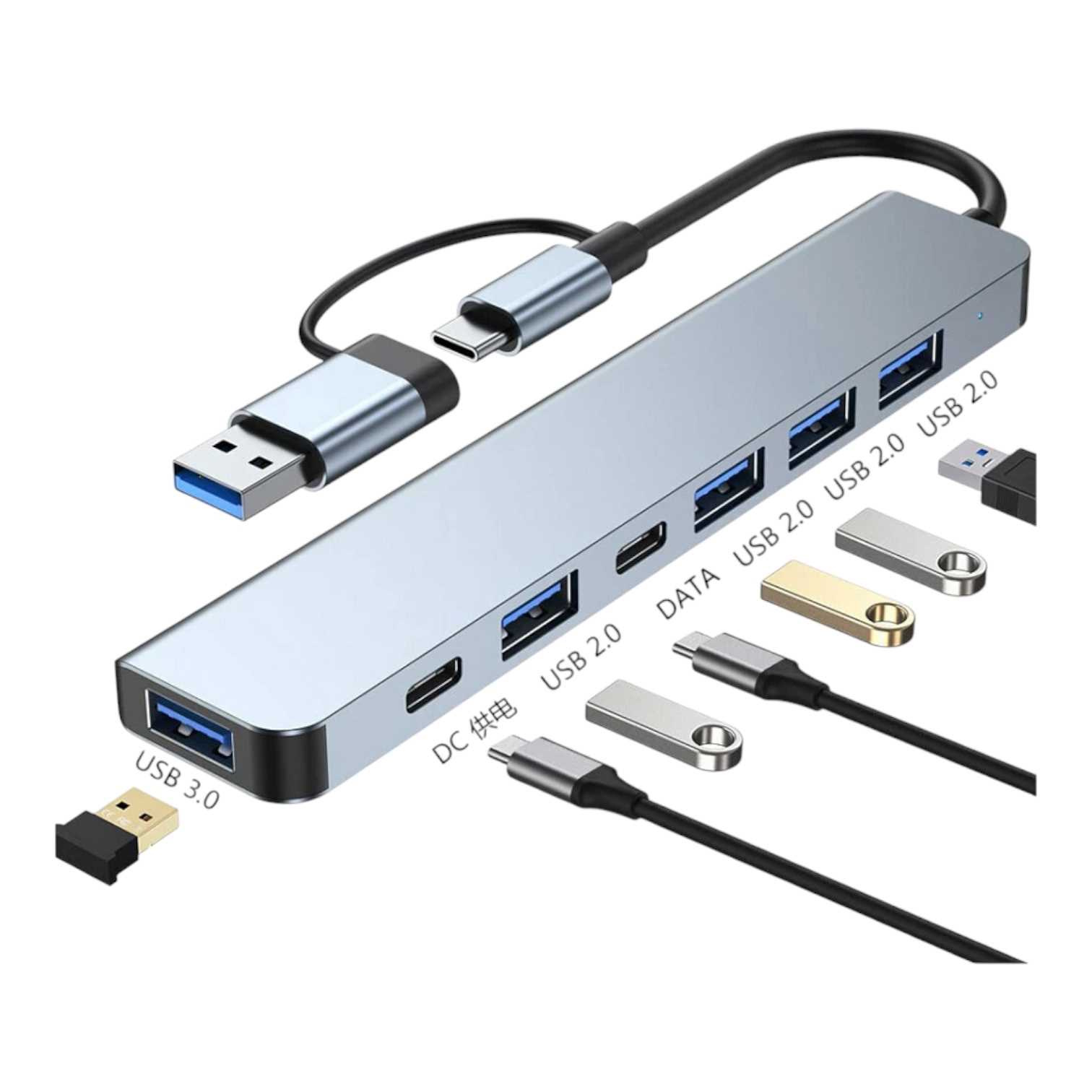 HUB USB TIPO C 3.1 SEISA USB3.0 + 2.0 +SD/TF CQT-2303