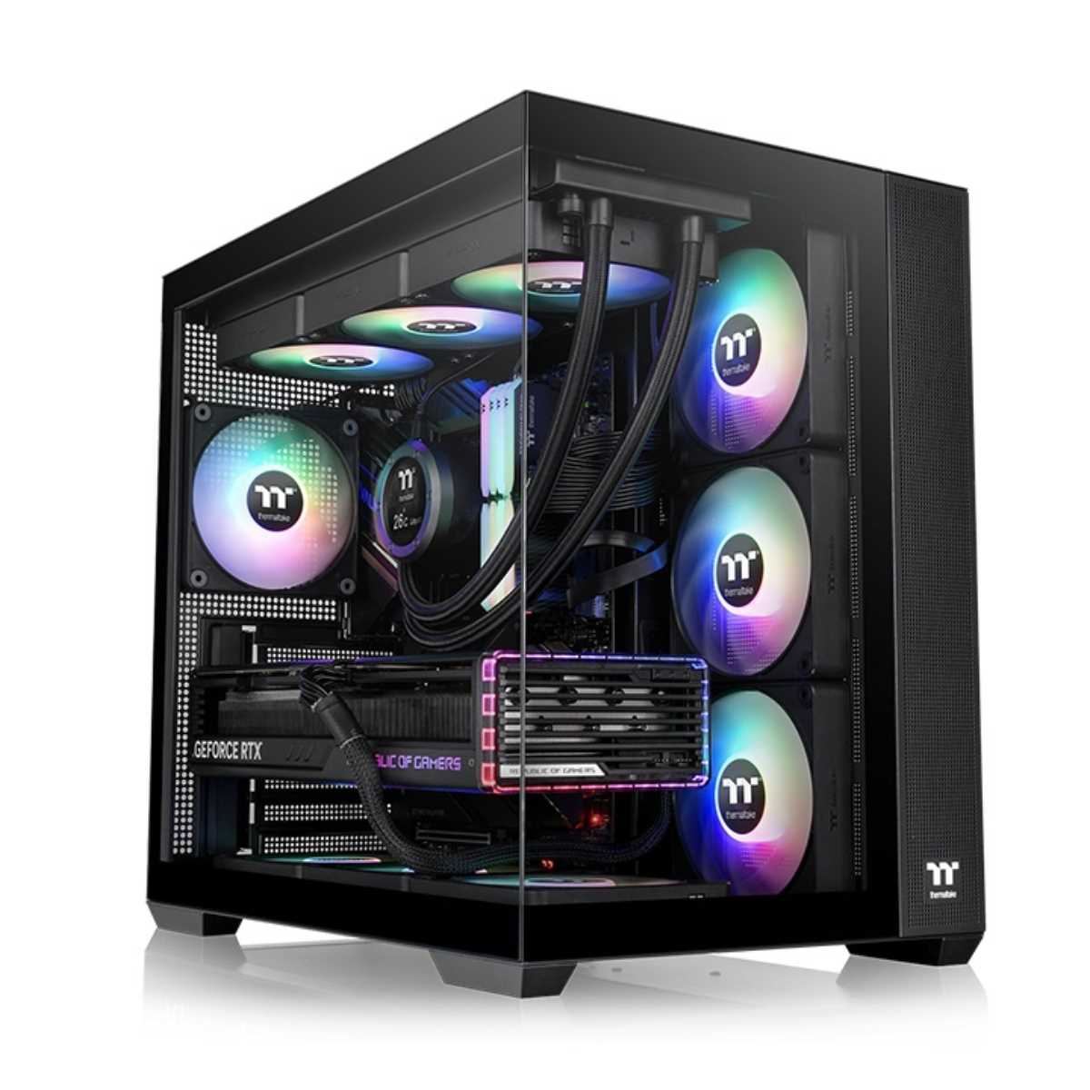 GABINETE THERMALTAKE 380 TG MID-TOWER X2 FAN ARGB X4 BLACK