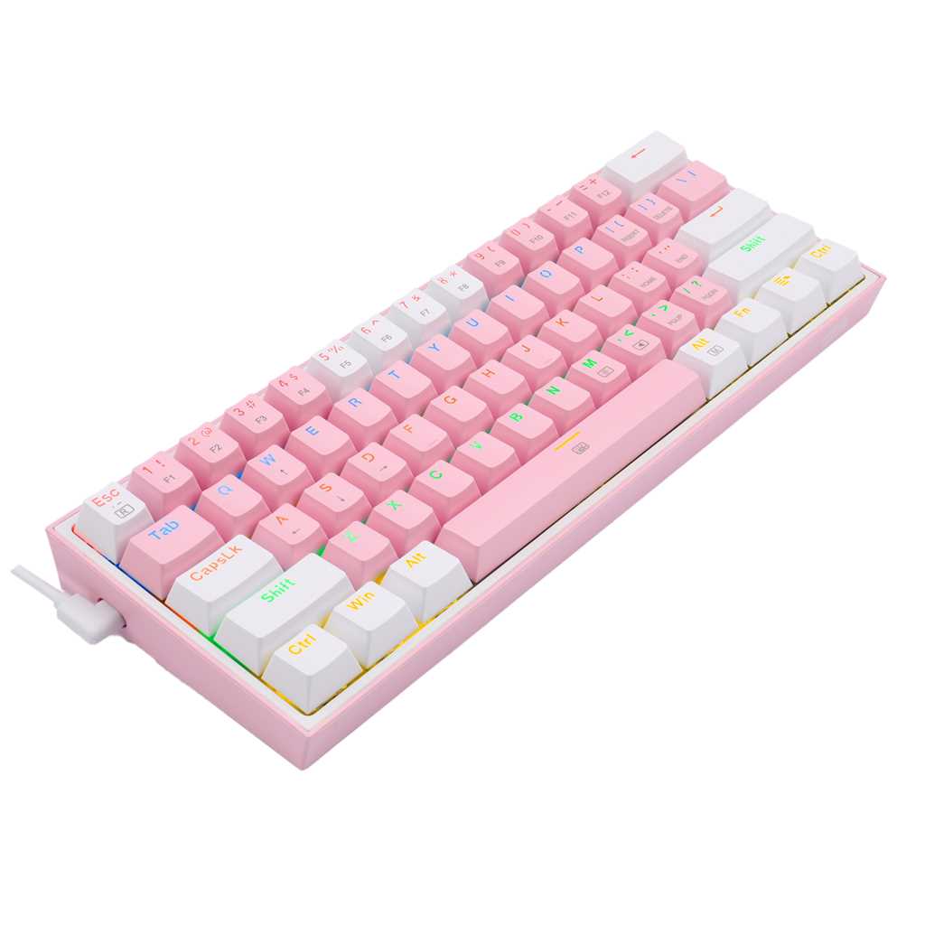 TECLADO REDRAGON K617CT-RGB 60% FIZZ PINK/WHITE