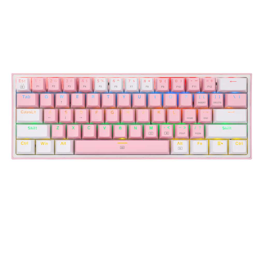 TECLADO REDRAGON K617CT-RGB 60% FIZZ PINK/WHITE