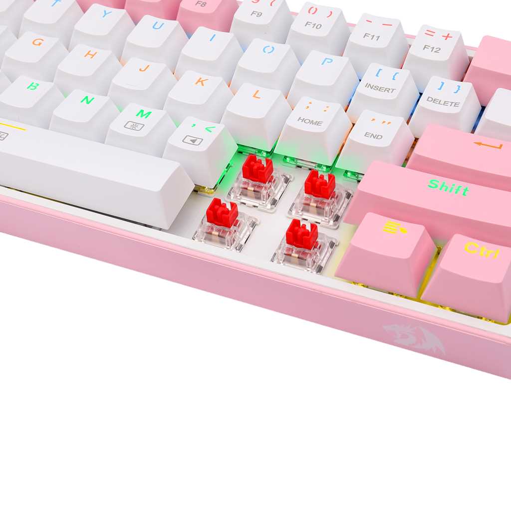 TECLADO REDRAGON K617CT-RGB 60% FIZZ PINK/WHITE
