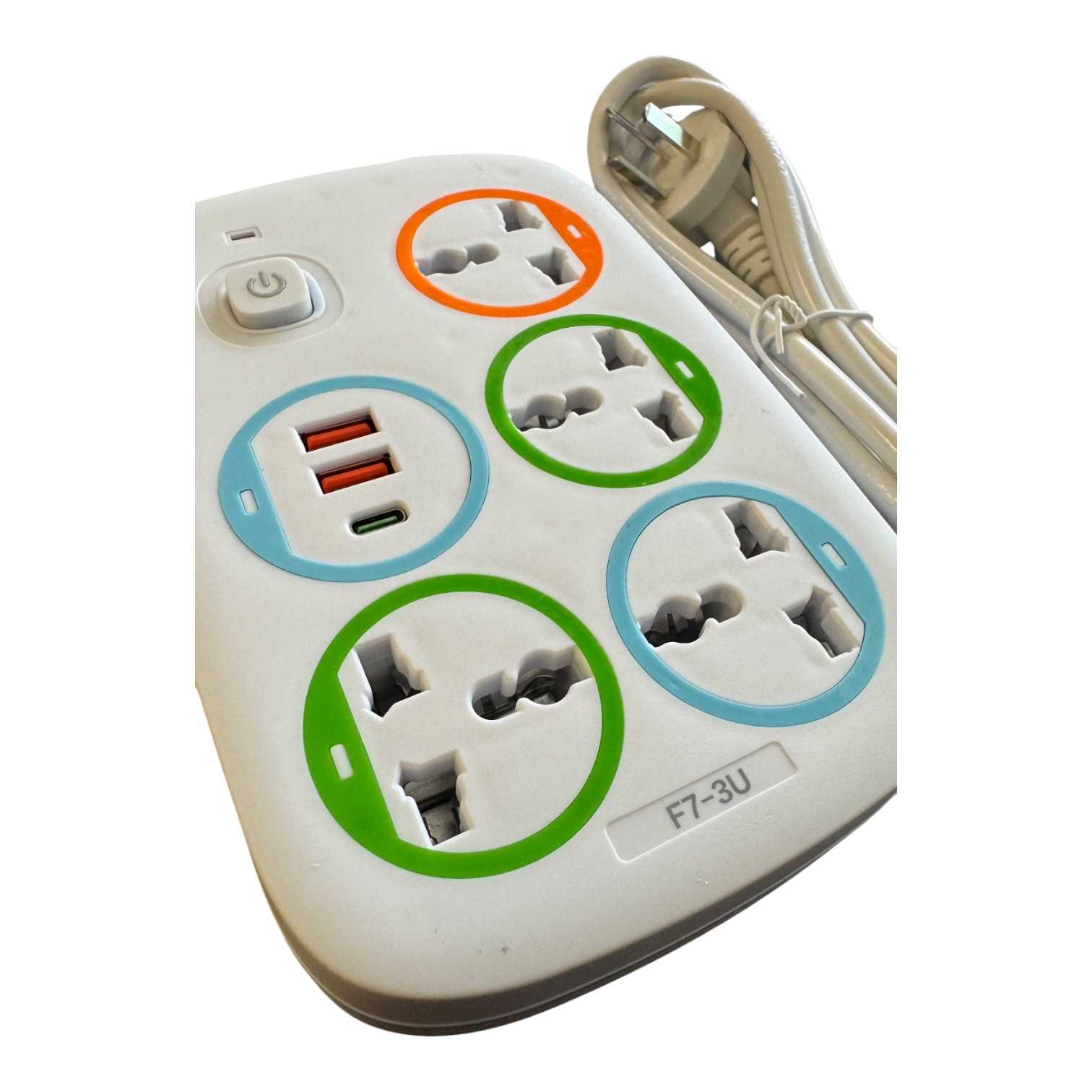 ZAPATILLA DE 4 TOMAS 220V FULL 2 X USB + 1X TC  1M AL-1002