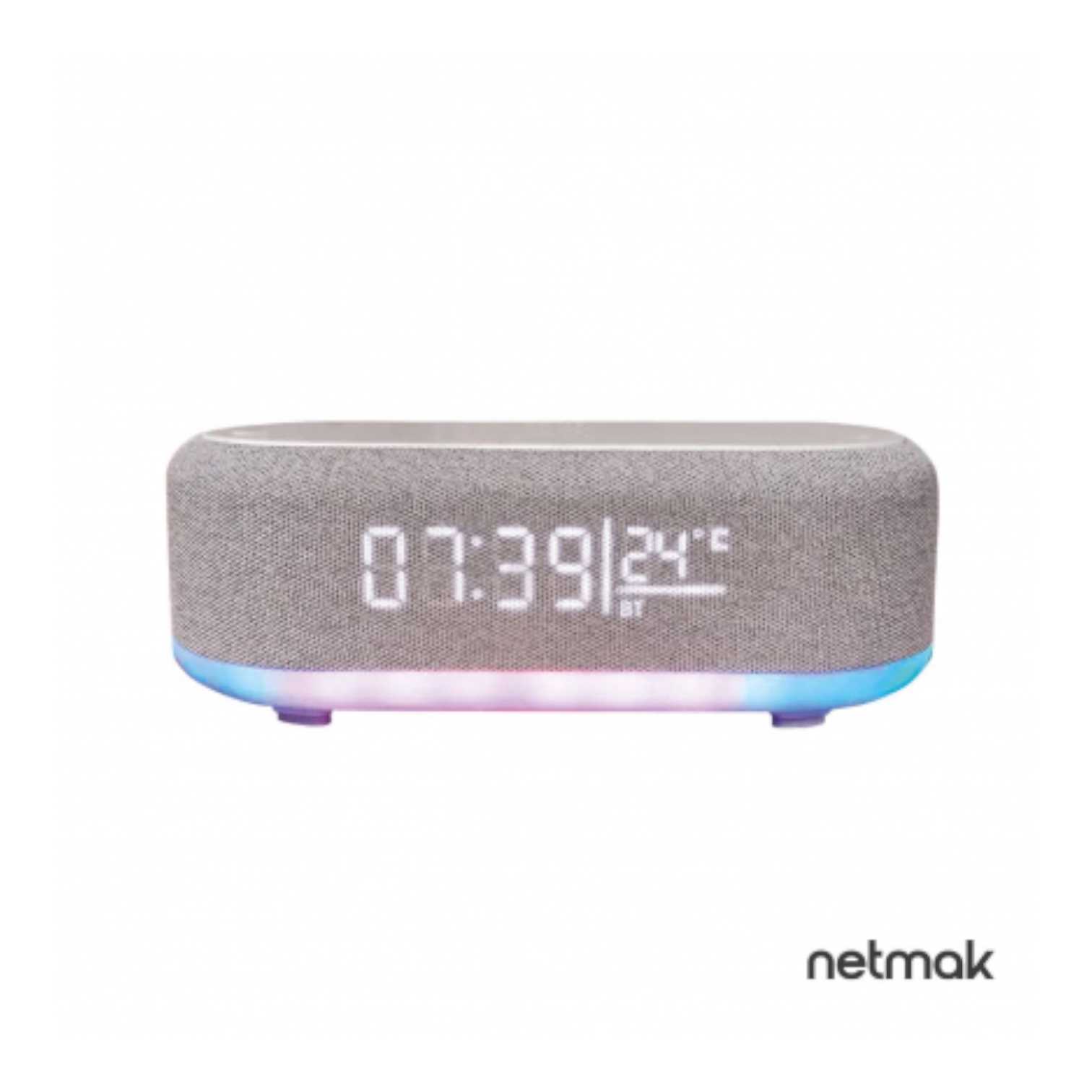 RELOJ DESPERTADOR DIGITAL NETMAK NM-RD12 + CARGADOR INALAMBRICO