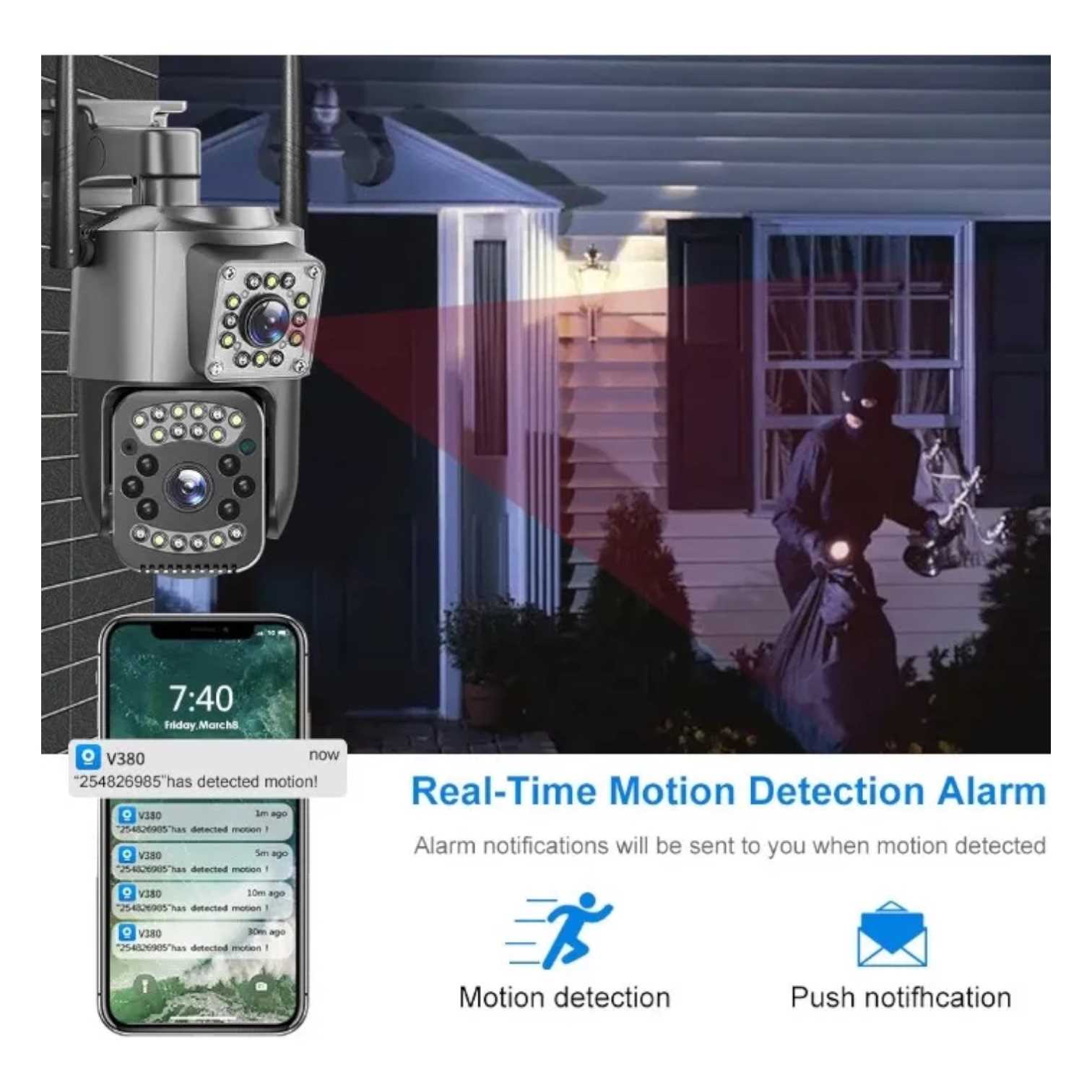 CAMARA IP WIFI 360 GRADOS DINAX V380 DUAL FHD