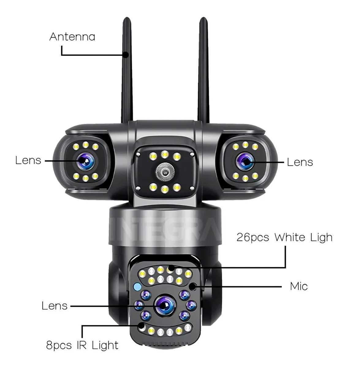 CAMARA IP WIFI 360 GRADOS DINAX SMQ11 TRIPLE 6MPX